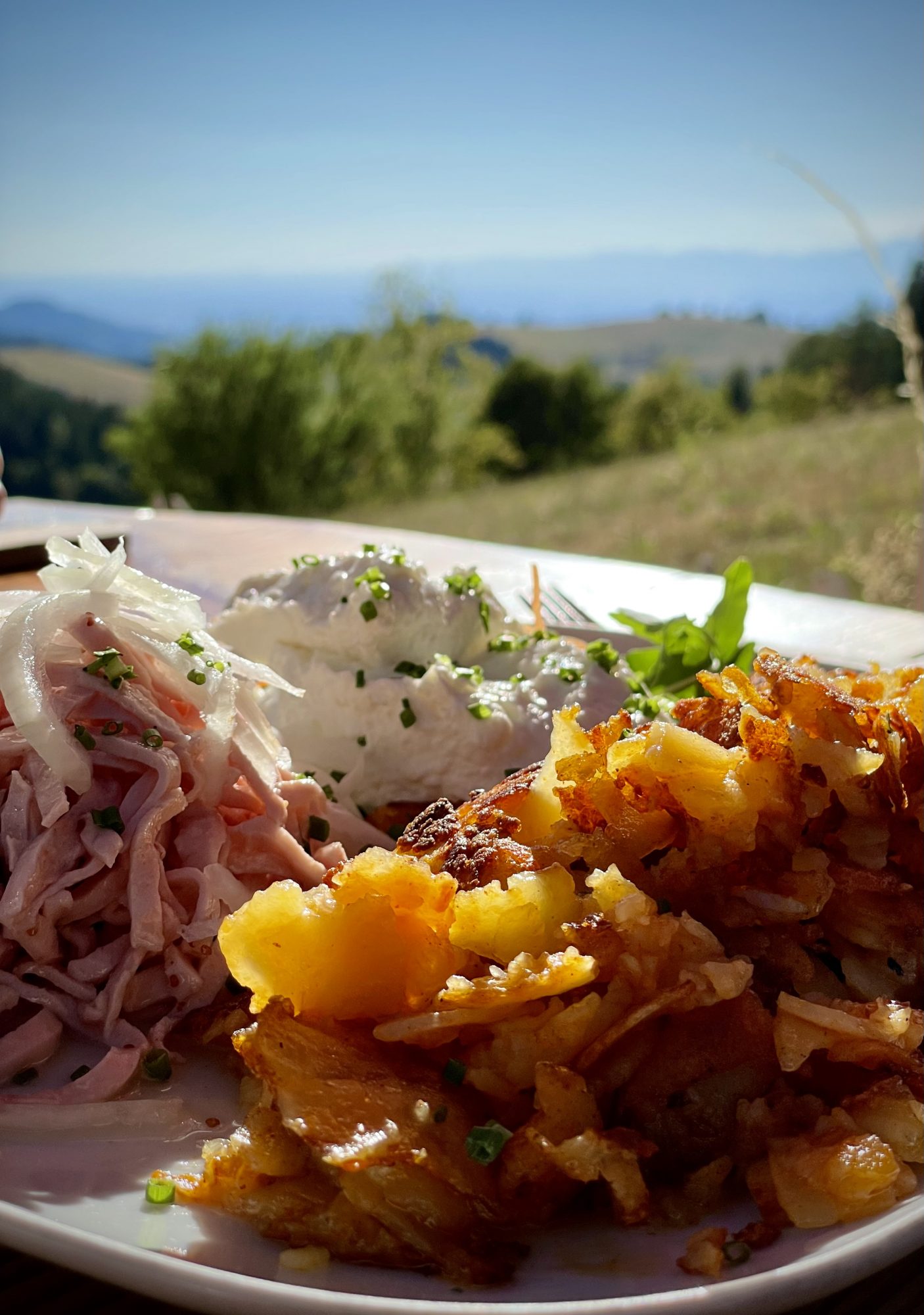 Schwarzwälder Spezialität: Wurstsalat mit Bibliskäs und Brägele / Foto: traumrouten.info